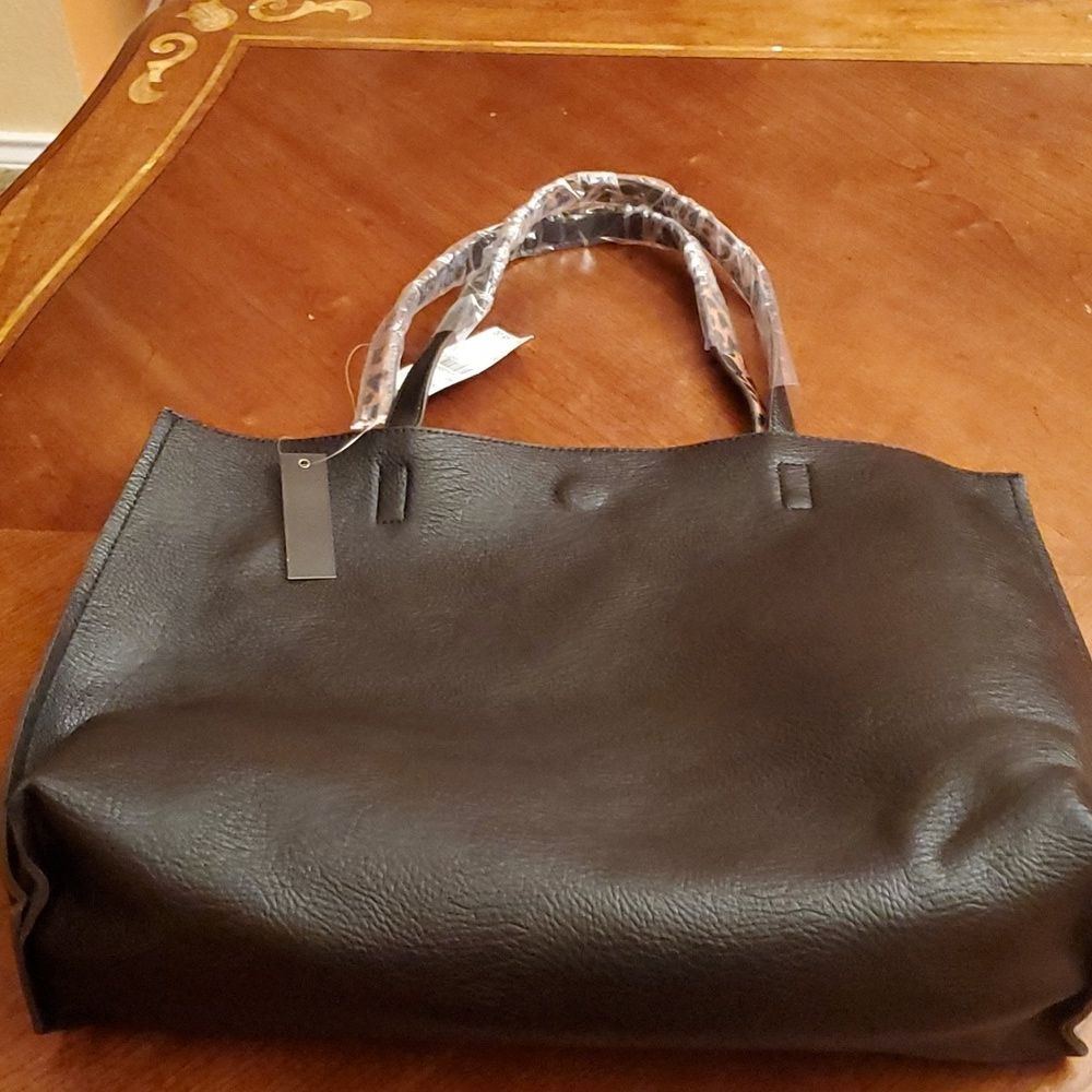 Black/ Leopard Nordstrom Reversible Purse - Picture 3 of 8